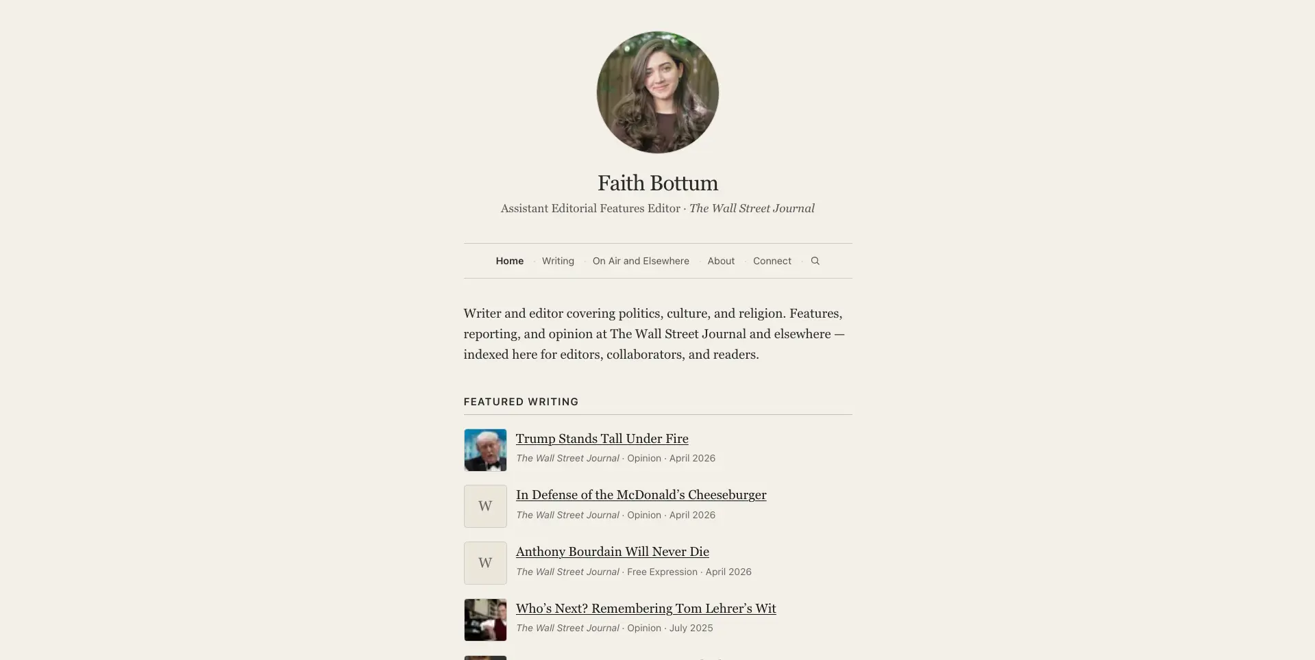 Journalism portfolio — Website