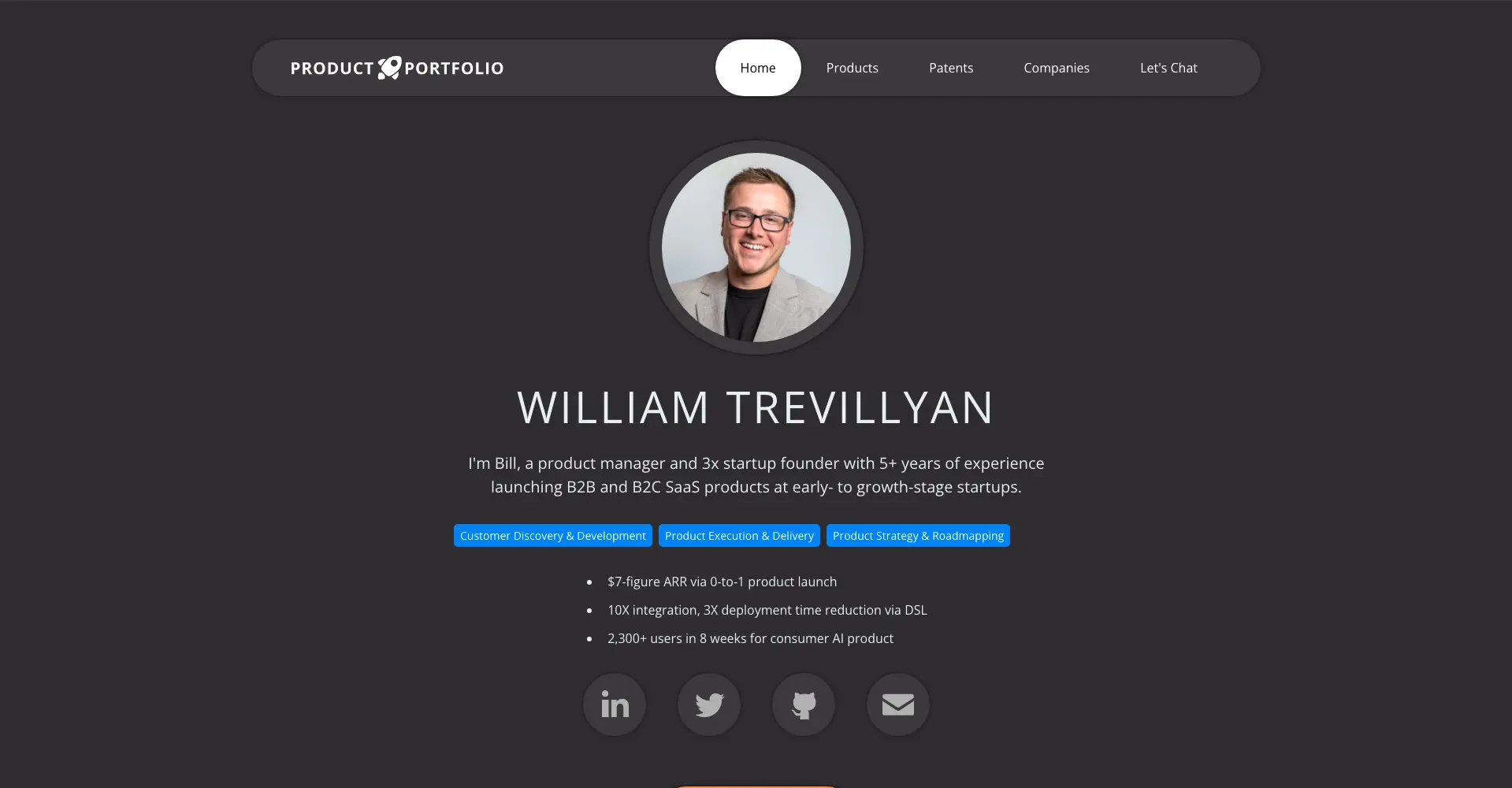 Product portfolio — Website